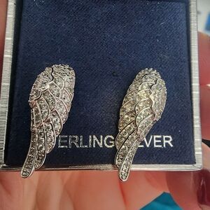 Elegant Silver Wing Earrings